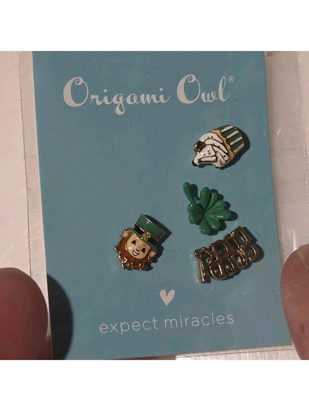 Origami Owl St. Patrick's Day Charms  (Cupcake, Clover, Good Luck, Leprechaun)